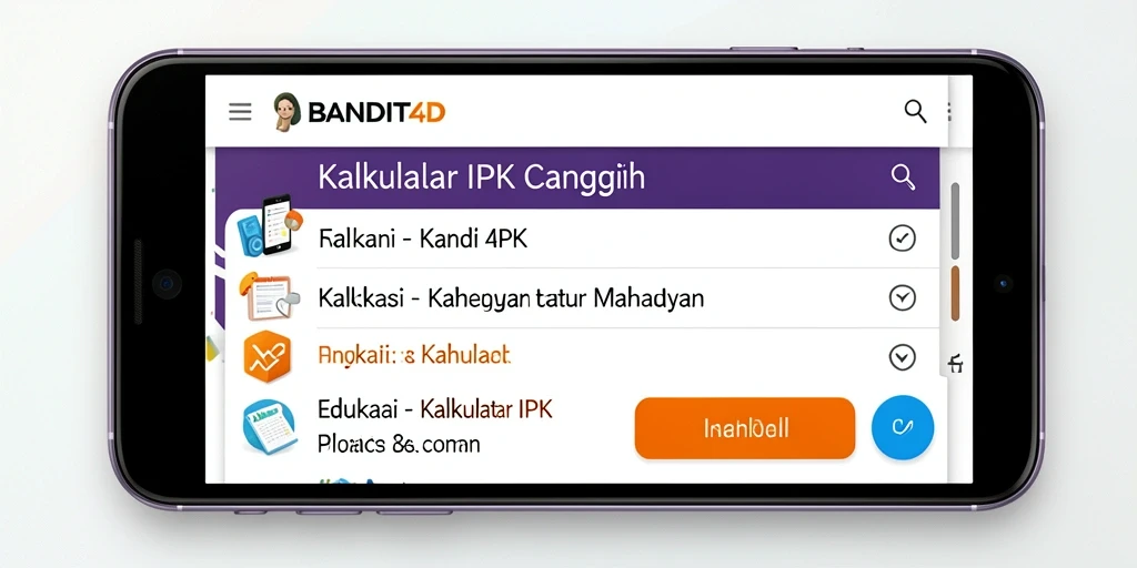 Tampilan layar utama BANDIT4D Kalkulator IPK yang mudah digunakan.