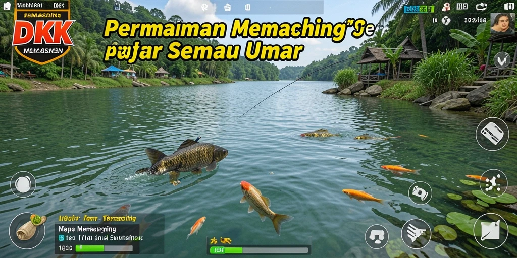 Tampilan antarmuka game Memancing DKK yang menarik dan fungsional.