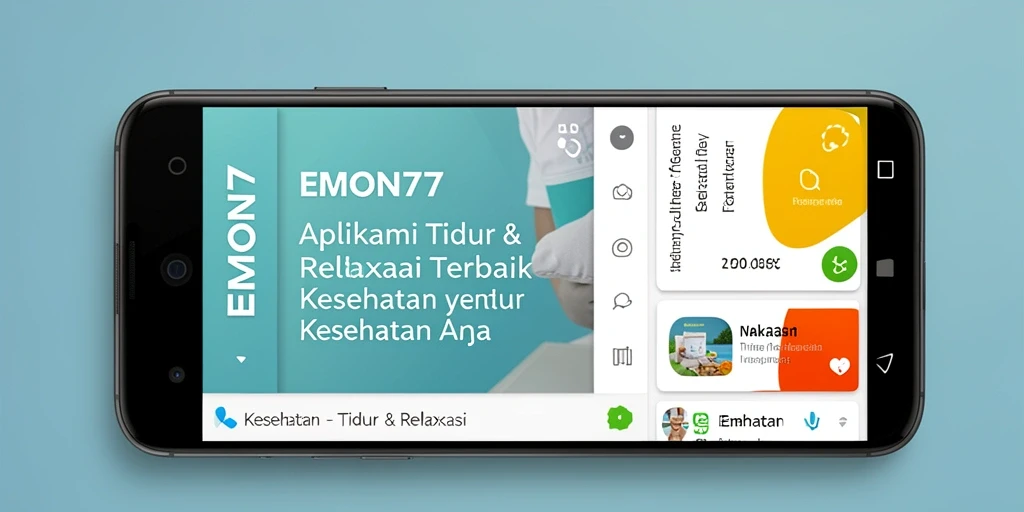 Tampilan antarmuka EMON77 yang sederhana dan fungsional untuk tidur dan relaksasi.