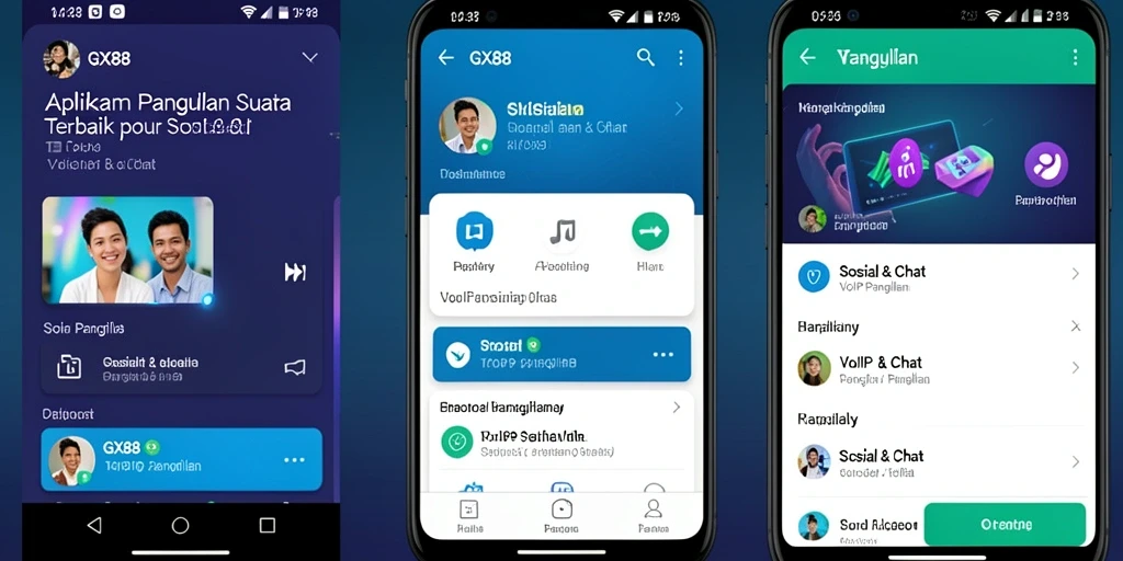 Antarmuka pengguna GX88 yang intuitif untuk panggilan VoIP.