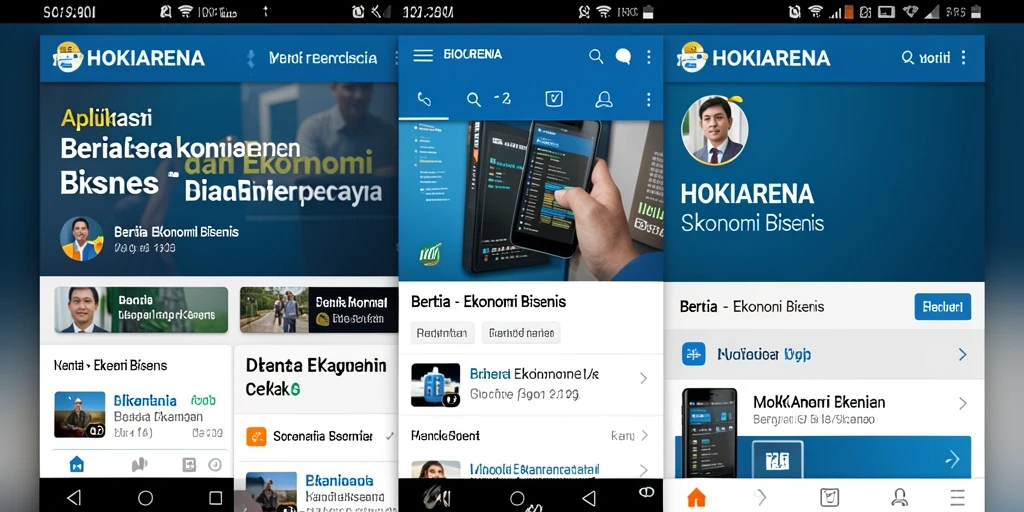 Antarmuka HOKIARENA menampilkan berita penting dan analisis bisnis.