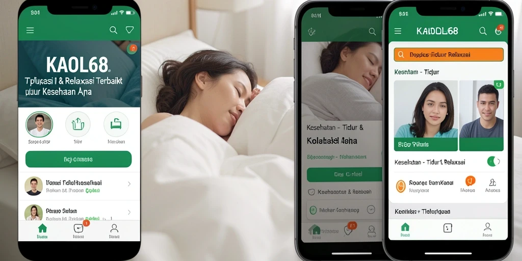 Tampilan antarmuka KAOL68 yang ramah pengguna dengan fitur tidur dan relaksasi.