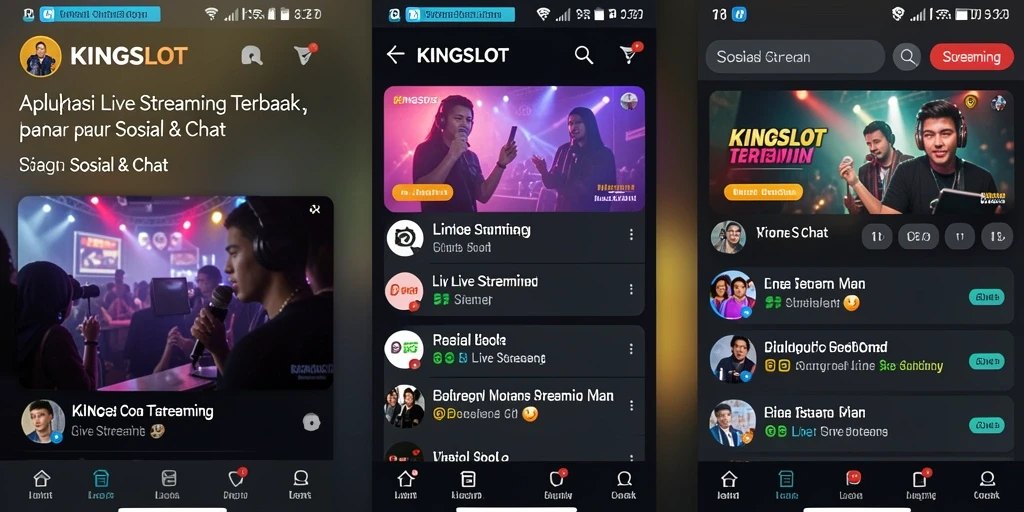 Tampilan antarmuka KINGSLOT yang memukau dan fungsional untuk Live Streaming.