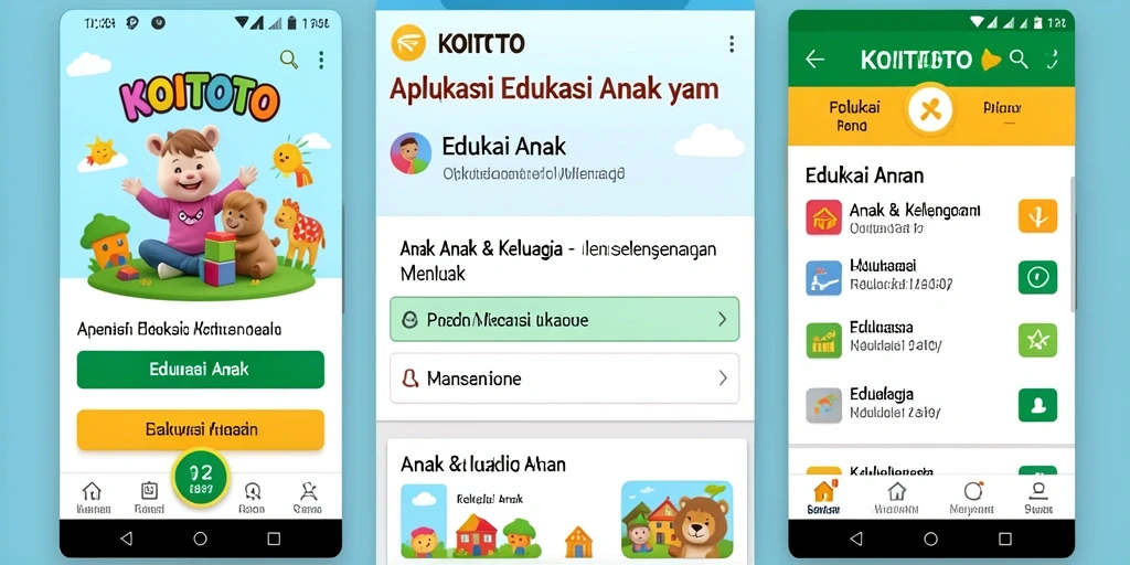 Antarmuka KOITOTO yang ceria dan penuh fungsi edukasi.