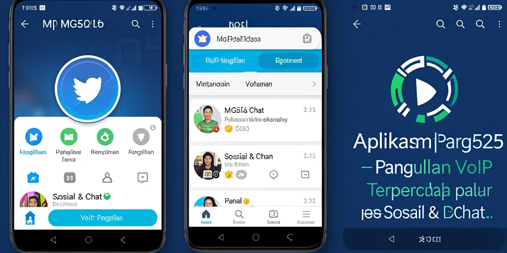 Antarmuka aplikasi MG525 dengan fitur VoIP Panggilan yang menarik.