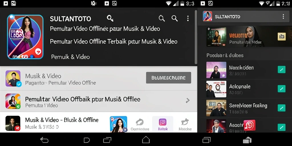Tampilan antarmuka SULTANTOTO saat memutar video offline.