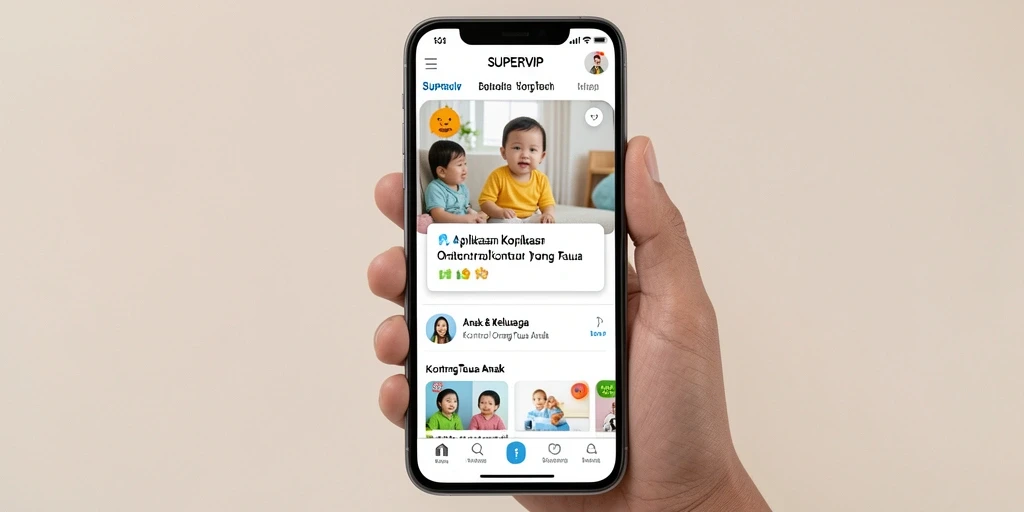 Tampilan antarmuka SUPERVIP untuk kontrol orang tua yang intuitif.